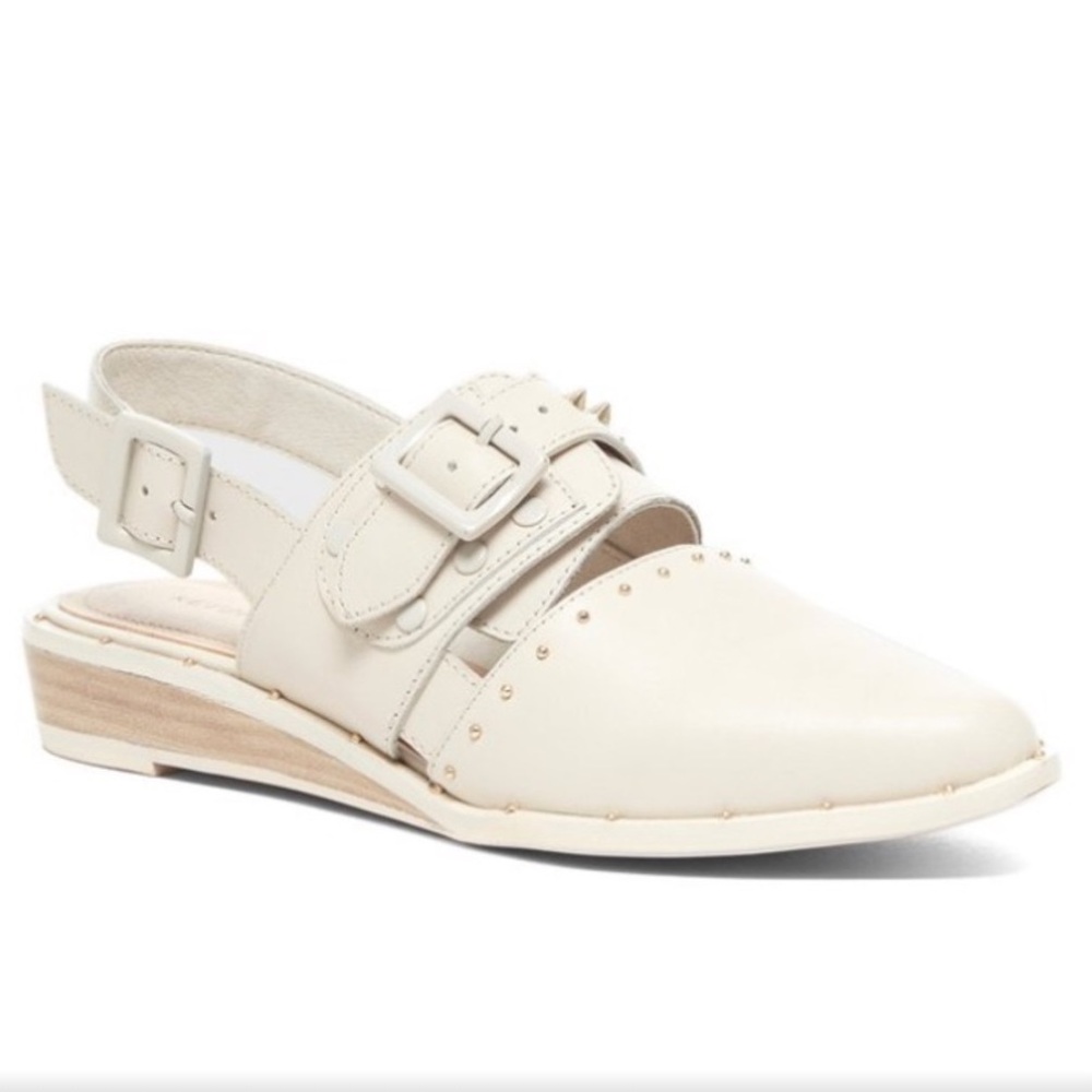 Kelsi Dagger Brooklyn Beige Leather Slingbacks